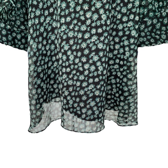 Anthro Ranna Gill Floral Mirror Sequin Flutter Ruffle Sleeve Tunic Mini Dress XS - Picture 6 of 16